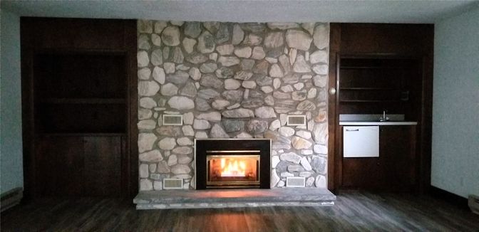 Fireplace, Interior, Stone Walls, Wood Texture Flooring