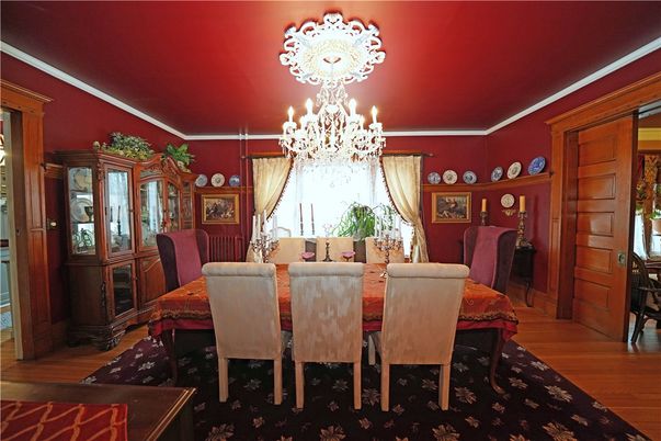 Chandelier, Dining room, Interior, Wood Texture Flooring