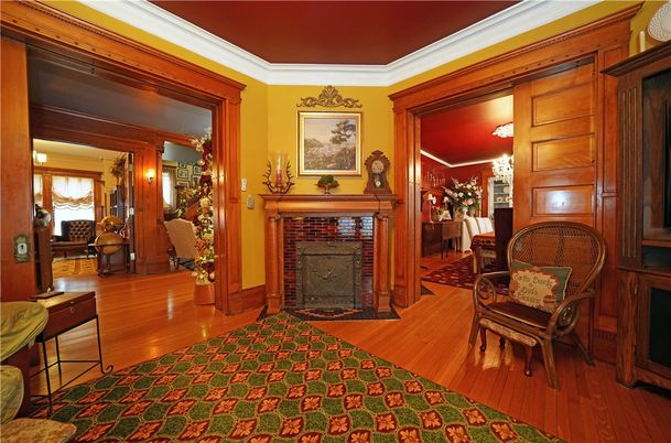 Fireplace, Interior, Wood Texture Flooring