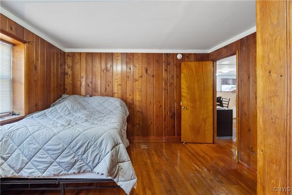 Bedroom, Interior, Wood Texture Flooring, Wooden Walls