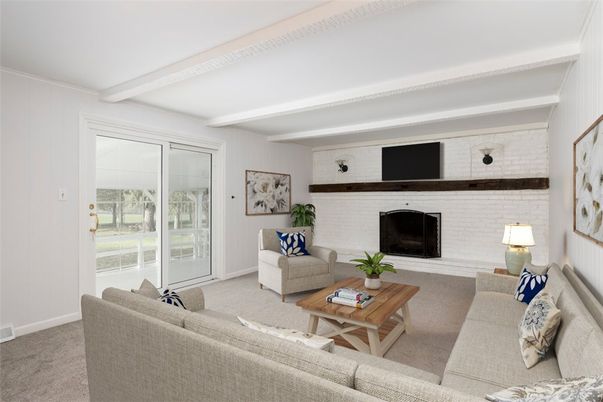 Fireplace, Interior, Living room, Stone Walls