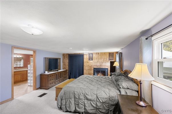 Bedroom, Fireplace, Interior