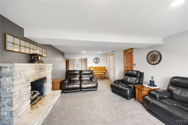 Fireplace, Interior, Living room, Recessed Lighting