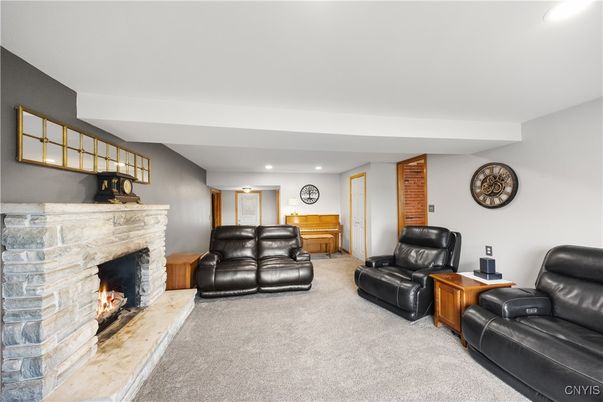 Fireplace, Interior, Living room, Recessed Lighting