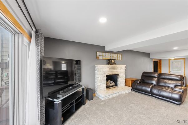 Fireplace, Interior, Living room, Recessed Lighting