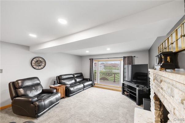 Fireplace, Interior, Living room, Recessed Lighting