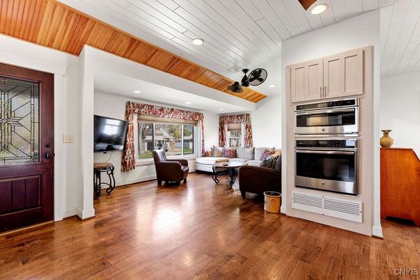 Interior, Kitchen, Living room, Recessed Lighting, Stainless Steel Appliances, Wood Texture Flooring