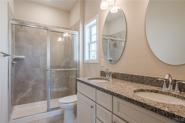 Bathroom, Dual Sink Vanities, Glass Shower, Interior