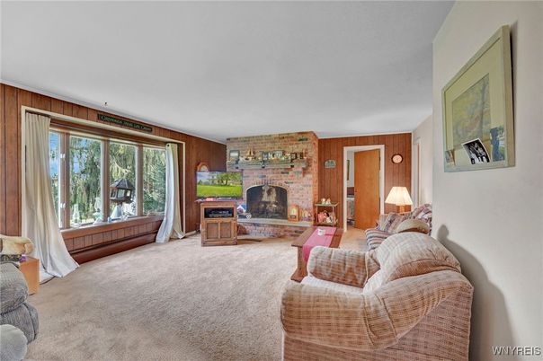Fireplace, Interior, Living room, Stone Walls, Wooden Walls