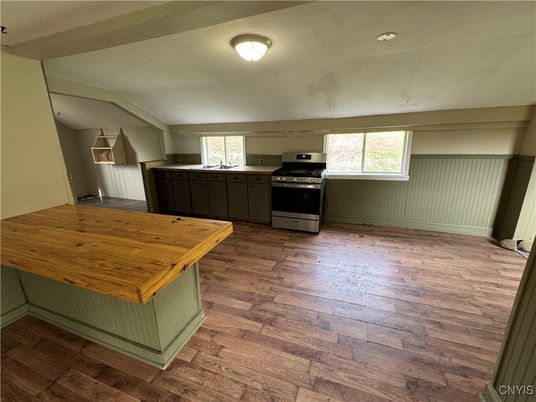 Interior, Kitchen, Stainless Steel Appliances, Wood Texture Flooring
