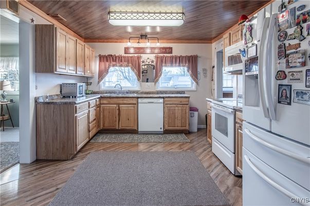 Interior, Kitchen, Wooden Ceilings, Wood Texture Flooring