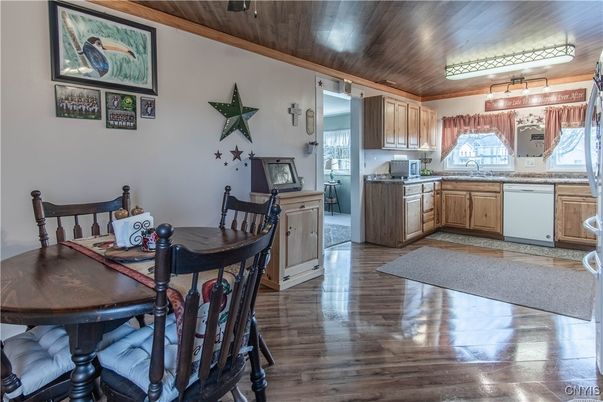 Dining room, Interior, Kitchen, Wooden Ceilings, Wood Texture Flooring