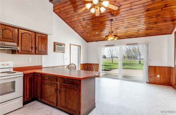 Interior, Kitchen, Marble, Pendant Lights, Wooden Ceilings