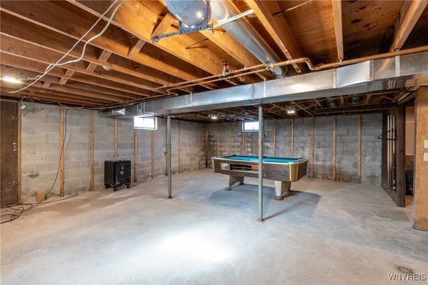 Billiard Table, Game Room, Interior, Stone Walls, Wooden Beams, Wooden Ceilings