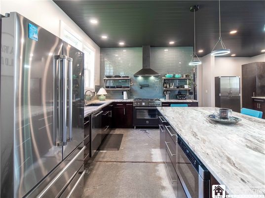 Interior, Kitchen, Pendant Lights, Recessed Lighting, Stainless Steel Appliances