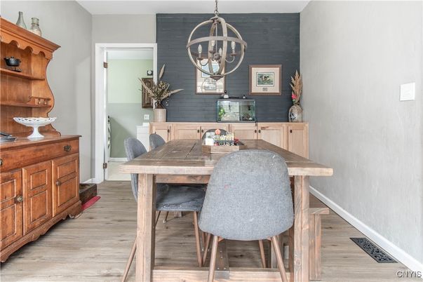 Chandelier, Dining room, Interior, Pendant Lights, Wood Texture Flooring