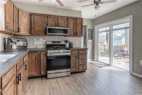 Interior, Kitchen, Stainless Steel Appliances, Wood Texture Flooring