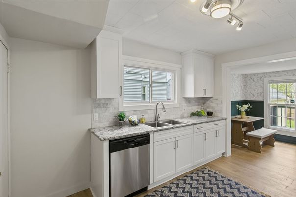 Interior, Kitchen, Stainless Steel Appliances, Wood Texture Flooring