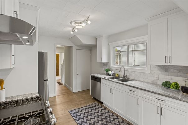 Interior, Kitchen, Stainless Steel Appliances, Wood Texture Flooring