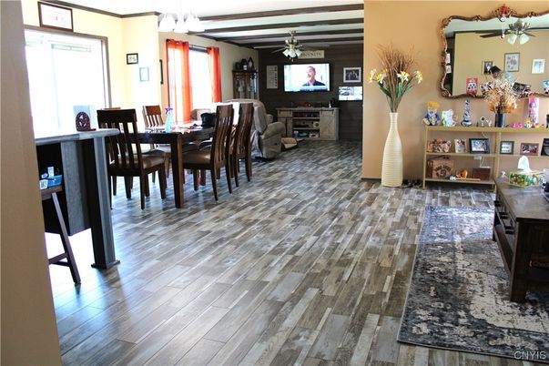 Dining room, Interior, Wood Texture Flooring