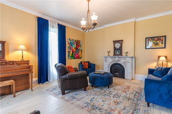 Chandelier, Fireplace, Interior, Piano, Wood Texture Flooring