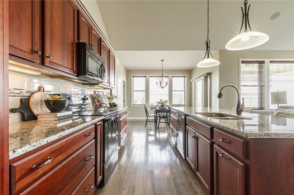 Chandelier, Dining room, Interior, Kitchen, Pendant Lights, Wood Texture Flooring