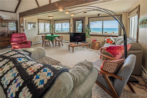 Dining room, Interior, Living room, Water, Wooden Beams
