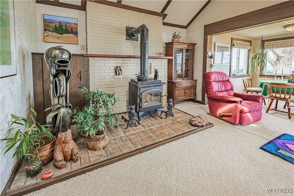 Fireplace, Interior, Stone Walls, Wooden Beams