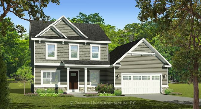 Attached, Exterior, Facade, Farmhouse