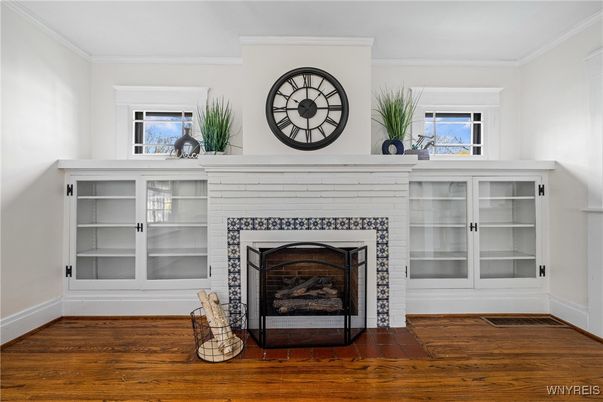 Fireplace, Interior, Wood Texture Flooring