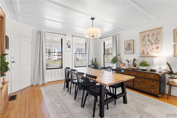 Dining room, Interior, Wood Texture Flooring