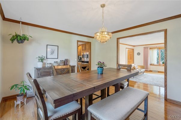Chandelier, Dining room, Interior, Wood Texture Flooring