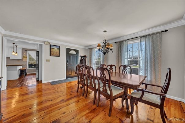 Chandelier, Dining room, Interior, Pendant Lights, Wood Texture Flooring
