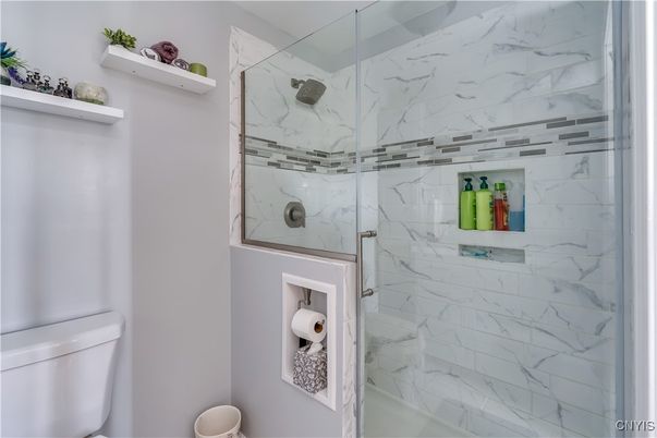 Bathroom, Glass Shower, Interior, Marble Walls