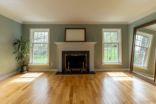 Empty room, Fireplace, Interior, Wood Texture Flooring