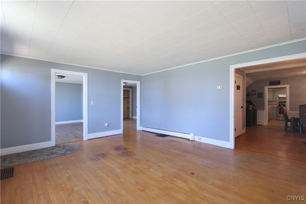 Dining room, Empty room, Interior, Wood Texture Flooring