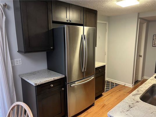 Interior, Kitchen, Stainless Steel Appliances, Wood Texture Flooring