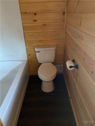 Bathroom, Interior, Wood Texture Flooring, Wooden Walls