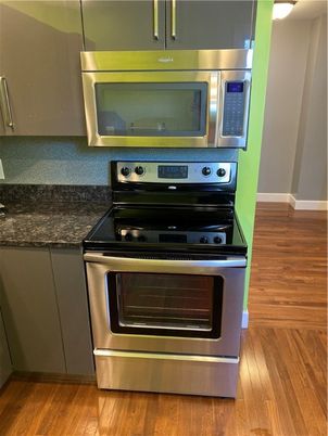 Interior, Kitchen, Stainless Steel Appliances, Wood Texture Flooring