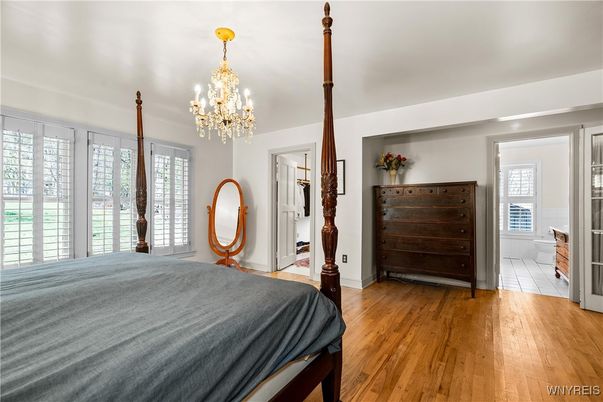 Bedroom, Chandelier, Interior, Wood Texture Flooring