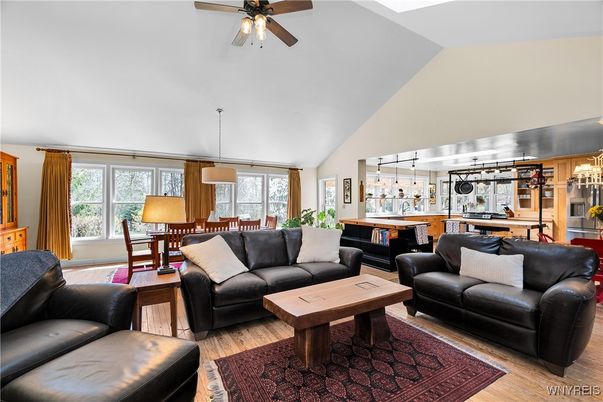 Dining room, Interior, Living room, Pendant Lights, Wood Texture Flooring