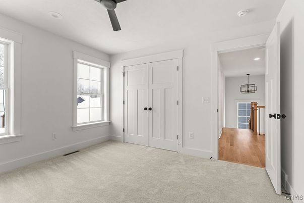 Empty room, Interior, Pendant Lights, Recessed Lighting, Wood Texture Flooring