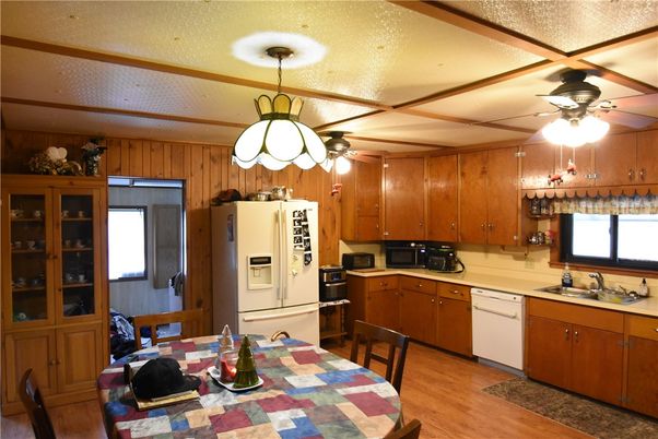 Dining room, Interior, Kitchen, Pendant Lights, Wood Texture Flooring