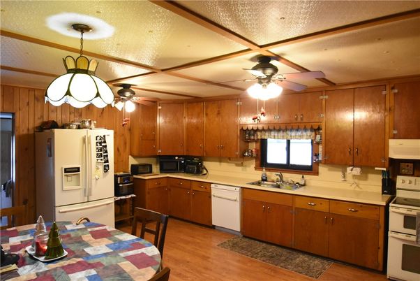 Interior, Kitchen, Pendant Lights, Wood Texture Flooring