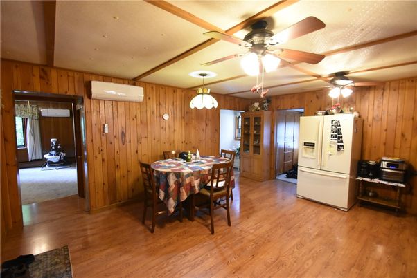 Dining room, Interior, Wood Texture Flooring, Wooden Walls