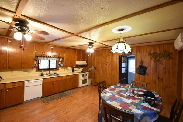 Dining room, Interior, Kitchen, Pendant Lights, Wood Texture Flooring, Wooden Walls