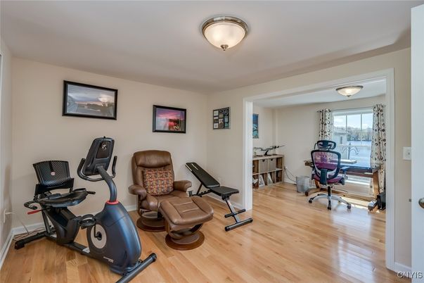 Fitness Equipment, Home Office, Interior, Wood Texture Flooring