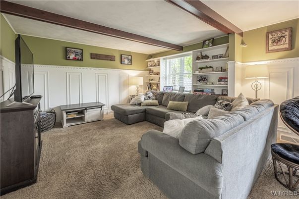 Interior, Living room, Wooden Beams