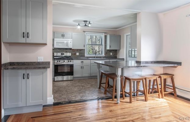 Interior, Kitchen, Stainless Steel Appliances, Wood Texture Flooring