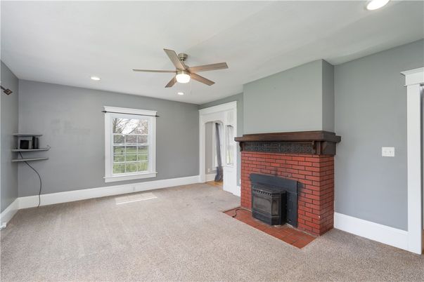 Empty room, Fireplace, Interior, Recessed Lighting